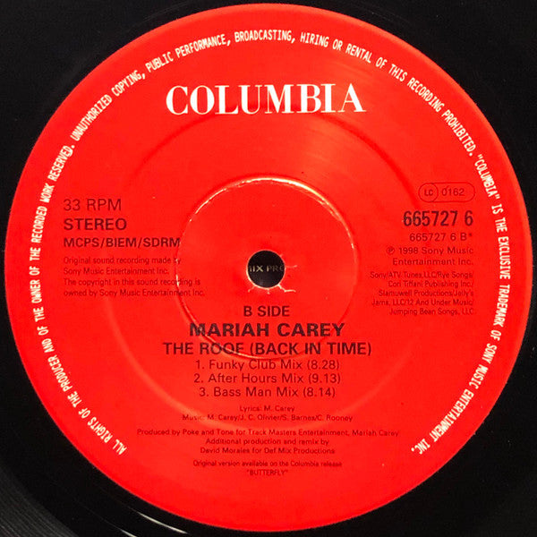 Mariah Carey : The Roof (Back In Time) (12")