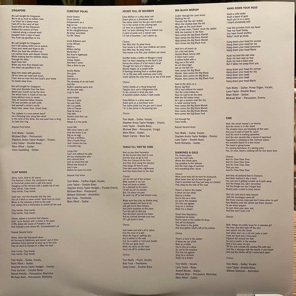 Tom Waits : Rain Dogs (LP, Album, Ltd, RE, RM, Blu)