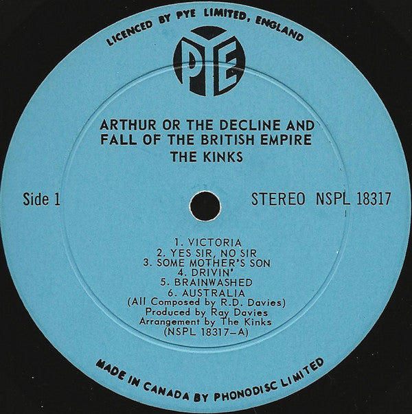 The Kinks : Arthur Or The Decline And Fall Of The British Empire (LP, Album, Blu)