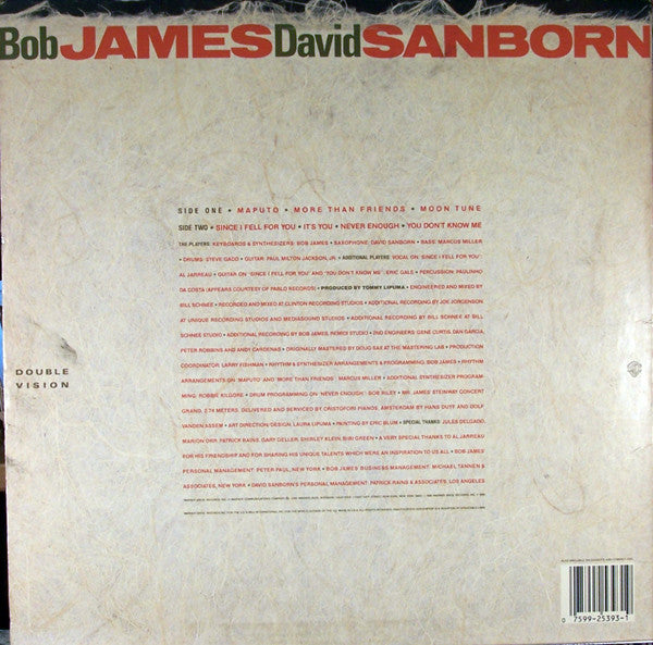 Bob James, David Sanborn : Double Vision (LP, Album)