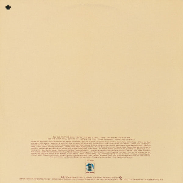 Joni Mitchell : Court And Spark (LP, Album, RE, Gat)