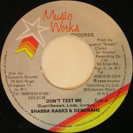 Shabba Ranks & Deborahe* : Don't Test Me (7")