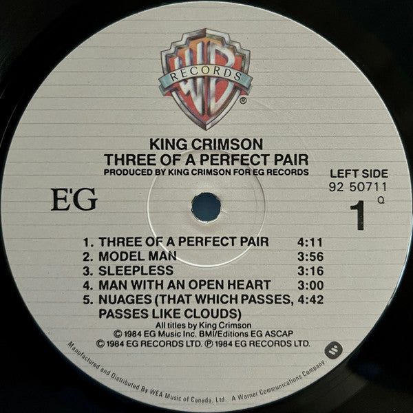 King Crimson : Three Of A Perfect Pair (LP, Album)