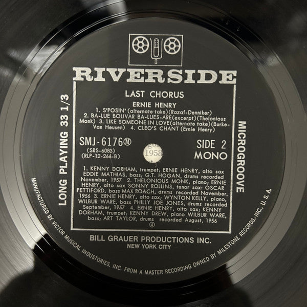 Ernie Henry, Lee Morgan, Benny Golson, Kenny Dorham, Thelonious Monk : Last Chorus (LP, Album)