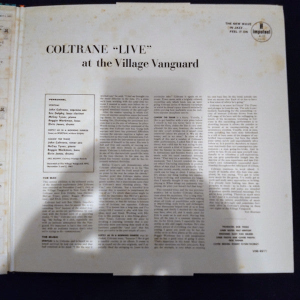 John Coltrane : "Live" At The Village Vanguard (LP, Album, Promo, RE, Gat)