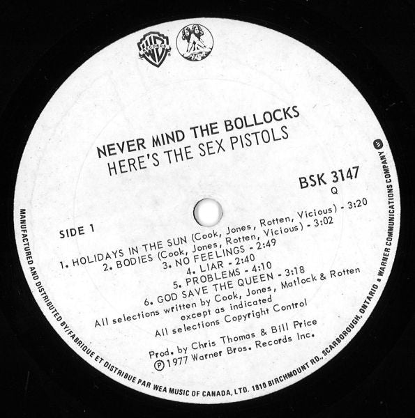 Sex Pistols : Never Mind The Bollocks Here's The Sex Pistols (LP, Album)