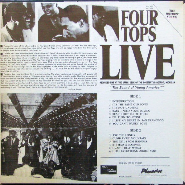 Four Tops : Four Tops Live! (LP, Album)