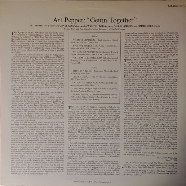 Art Pepper : Gettin' Together! (LP, Album, RE)