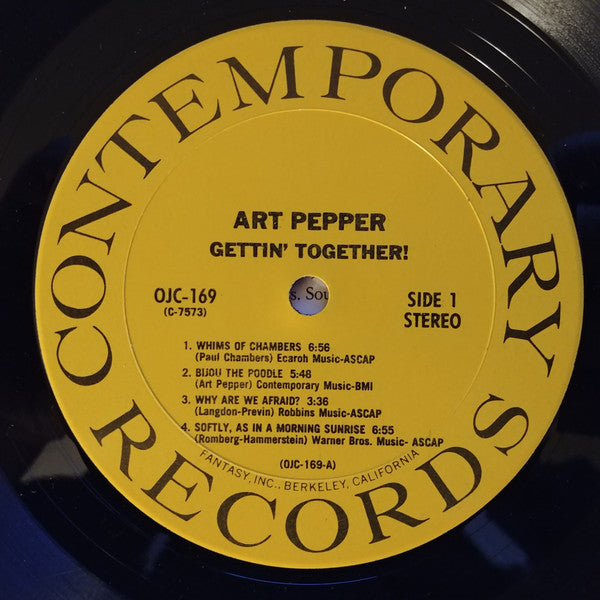 Art Pepper : Gettin' Together! (LP, Album, RE)