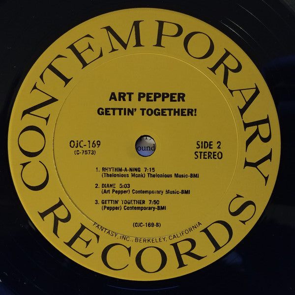 Art Pepper : Gettin' Together! (LP, Album, RE)