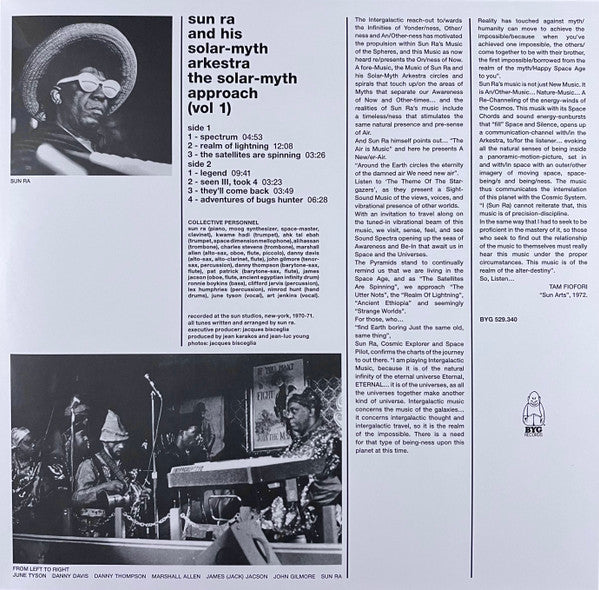 The Sun Ra Arkestra : The Solar-myth Approach (Vol 1) (LP, Album, Ltd, RE, RM, Whi)