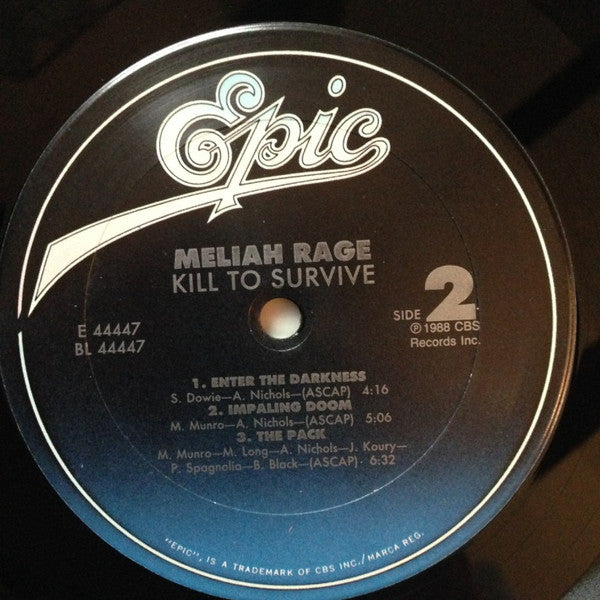 Meliah Rage : Kill To Survive (LP, Album)
