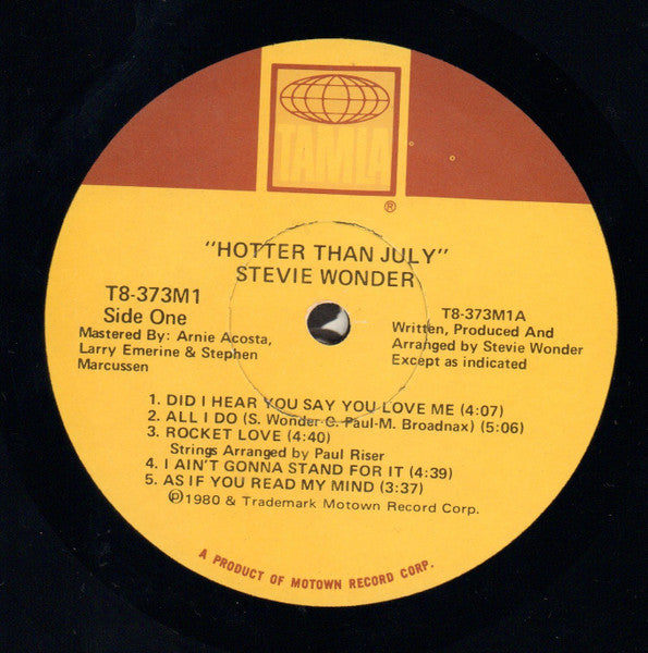 Stevie Wonder : Hotter Than July (LP, Album, RTI)