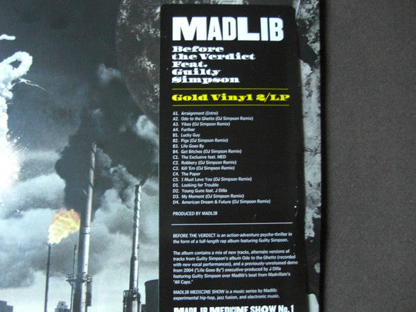 Madlib Feat. Guilty Simpson : Before The Verdict (2xLP, Album, RSD, Ltd, RE, Gol)