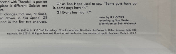 Gil Evans : Gil Evans & Ten (LP, Album, RSD, Mono, Ltd, RE, 180)