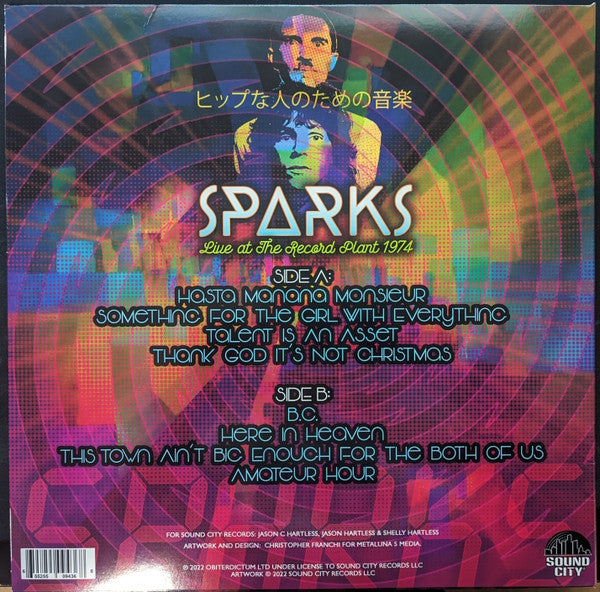 Sparks : Live At The Record Plant 1974 (LP, RSD, Ltd, Cle)