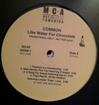 Common : Like Water For Chocolate (2xLP, Album, Promo)