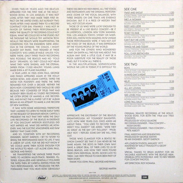 The Beatles : The Beatles At The Hollywood Bowl (LP, Album, Emb)