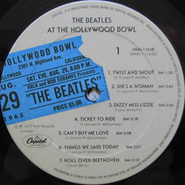 The Beatles : The Beatles At The Hollywood Bowl (LP, Album, Emb)