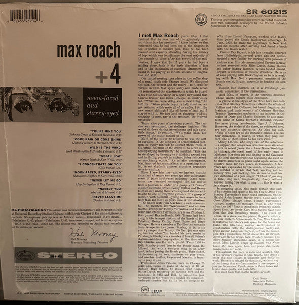Max Roach Plus Four, Abbey Lincoln : Moon Faced And Starry Eyed (LP, Album, RE, 180)