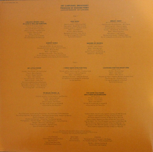 Art Garfunkel : Breakaway (LP, Album)