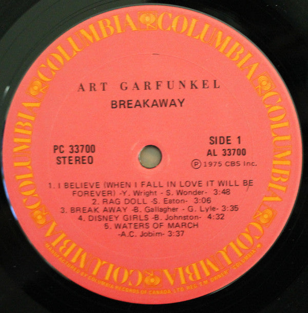 Art Garfunkel : Breakaway (LP, Album)