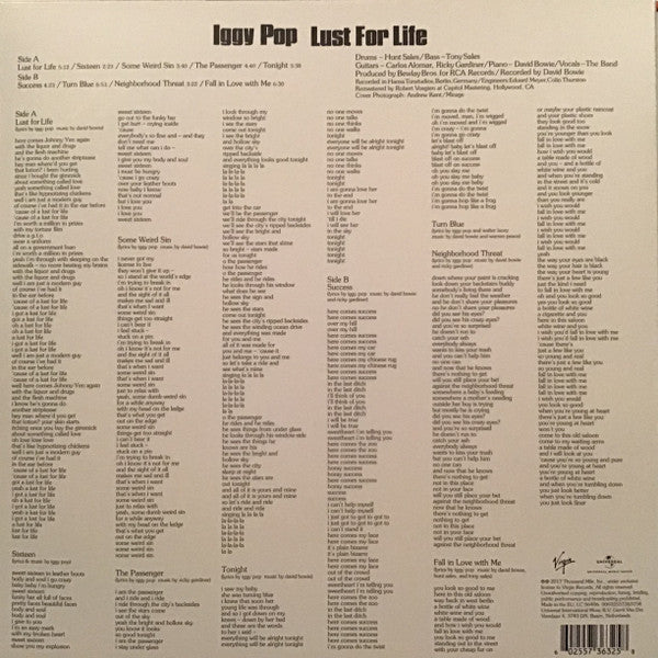 Iggy Pop : Lust For Life (LP, Album, RE, RM)