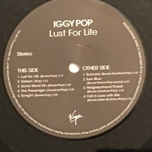 Iggy Pop : Lust For Life (LP, Album, RE, RM)