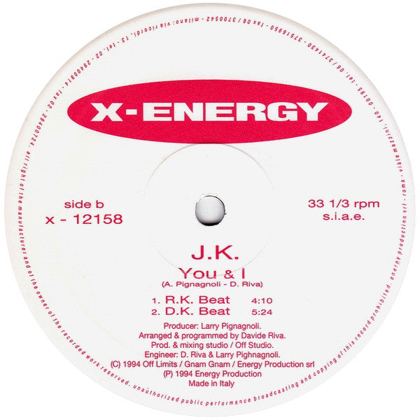 J.K. : You & I (12")