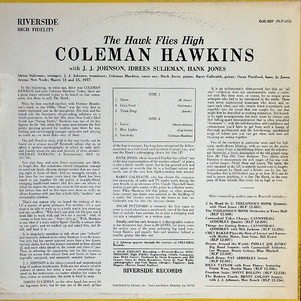 Coleman Hawkins : The Hawk Flies High (LP, Album, RE, RP)