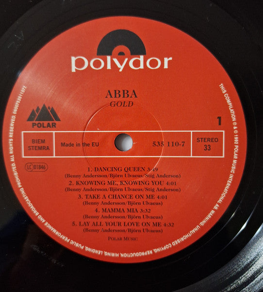 ABBA : Gold (Greatest Hits) (2xLP, Comp, RE, RM, 180)