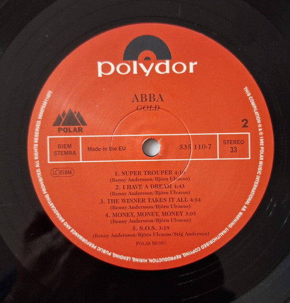 ABBA : Gold (Greatest Hits) (2xLP, Comp, RE, RM, 180)