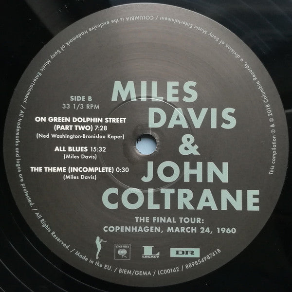 Miles Davis & John Coltrane : The Final Tour: Copenhagen, March 24, 1960 (LP, Album, RE, MPO)