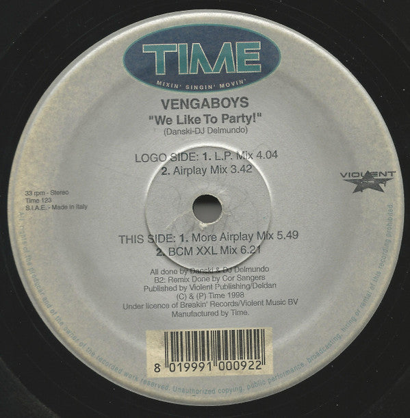 Vengaboys : We Like To Party! (The Vengabus) (12", Yel)