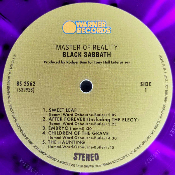 Black Sabbath : Master Of Reality (LP, Album, Club, RE, Pur)