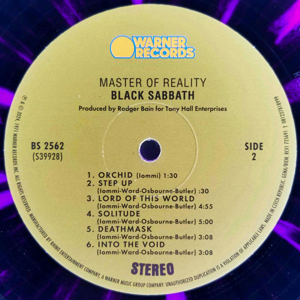 Black Sabbath : Master Of Reality (LP, Album, Club, RE, Pur)
