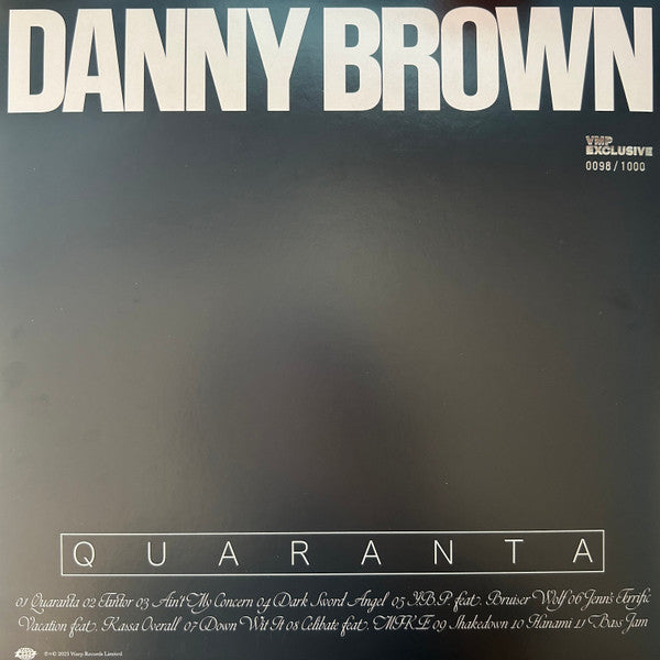 Danny Brown (2) : Quaranta (LP, Album, Club, Ltd, Num, Tra)