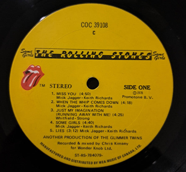 The Rolling Stones : Some Girls (LP, Album, 1st)