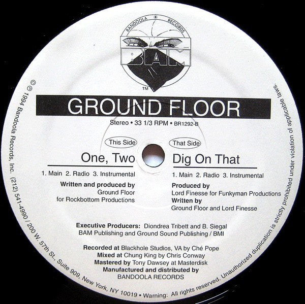 Ground Floor : One, Two / Dig On That (12")