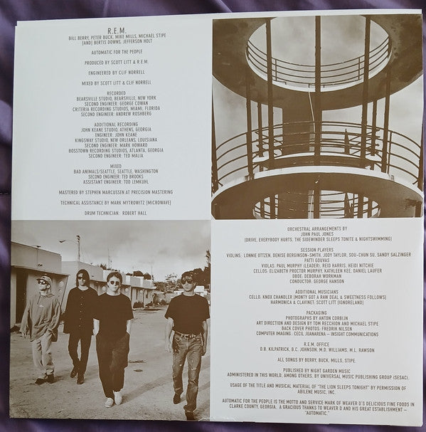 R.E.M. : Automatic For The People (LP, Album, RE, RM, 180)