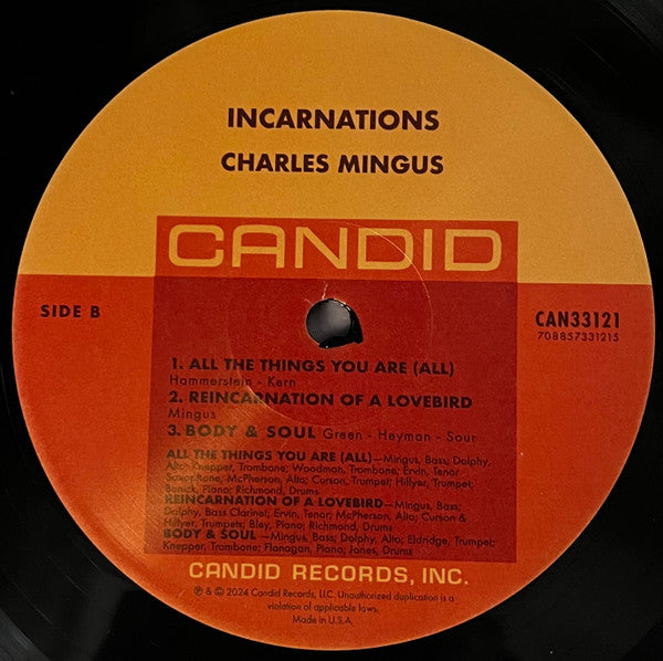Charles Mingus : Incarnations (LP, Comp, RM, 180)
