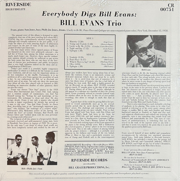 The Bill Evans Trio : Everybody Digs Bill Evans (LP, Album, RSD, Mono, Ltd, RE, 180)