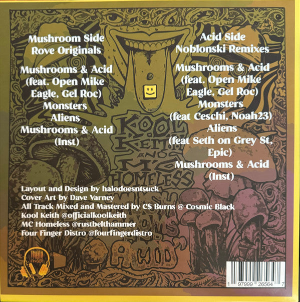 Kool Keith, MC Homeless : Mushrooms And Acid (12", RSD, Single)