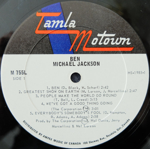 Michael Jackson : Ben (LP, Album)