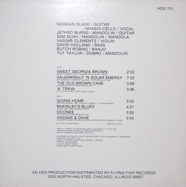 Norman Blake (2) / Tut Taylor / Sam Bush / Butch Robins / Vassar Clements / Dave Holland / Jethro Burns : Norman Blake / Tut Taylor / Sam Bush / Butch Robins / Vassar Clements / David Holland / Jethro Burns (LP, Album)