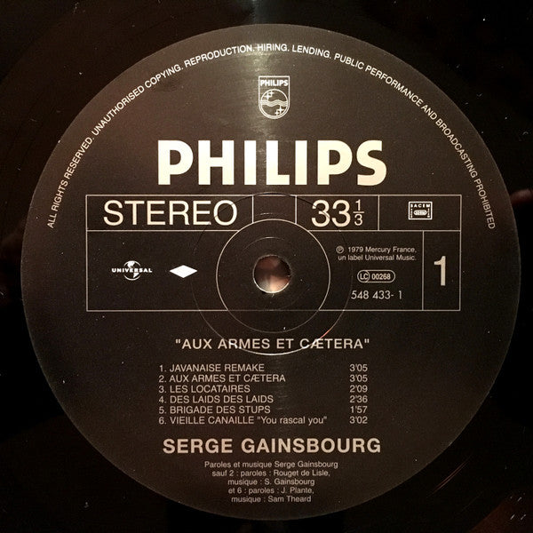 Serge Gainsbourg : Aux Armes Et Cætera (LP, Ltd, Num, RE)