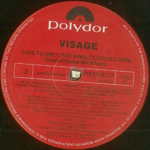 Visage : Fade To Grey (The Singles Collection) (Special Limited Edition Dance Mix Album) (LP, Comp, Ltd, P/Mixed, S/Edition)