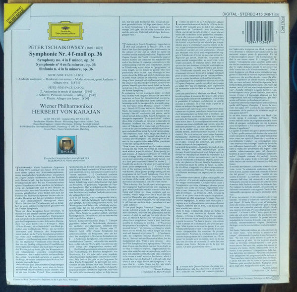 Pyotr Ilyich Tchaikovsky, Wiener Philharmoniker · Herbert von Karajan : Symphonie No.4 (LP)