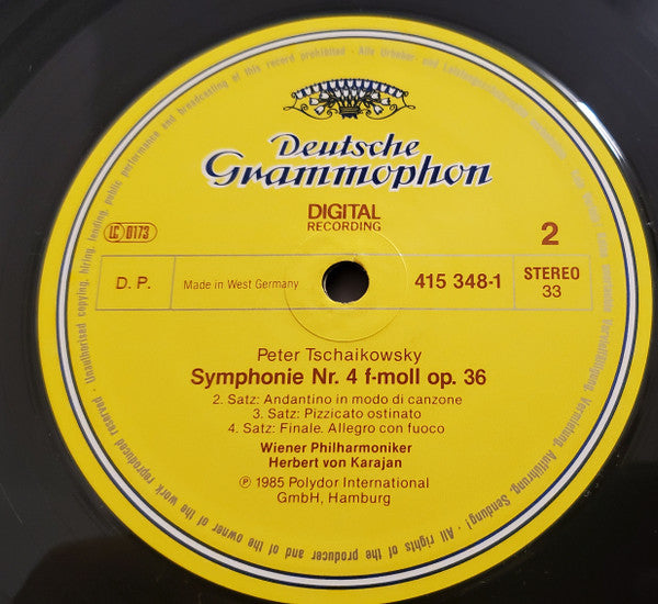 Pyotr Ilyich Tchaikovsky, Wiener Philharmoniker · Herbert von Karajan : Symphonie No.4 (LP)