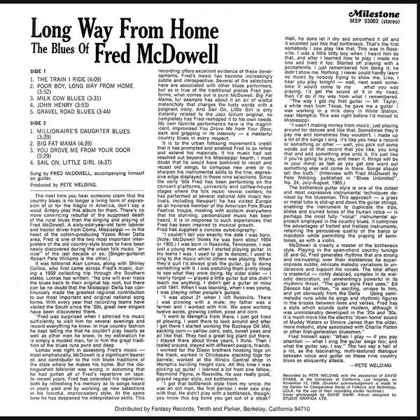 Fred McDowell : Long Way From Home (LP, Album, RP)